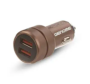 Genome Premium Dual Port Quick Charge 3.0 USB Fast Car Charger with Full Metal Body. 1 Year Warranty, Fast Charging QC 3.0 (6A-36W)