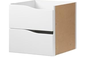 IKEA KALLAX Einsatz mit 2 Schubladen ohne Griff in weiß; (33x33cm)