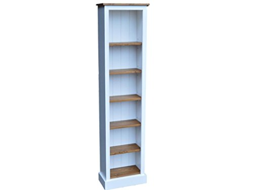 Heartland Pine 100% Solid Wood Bookcase; 6ft Tall Slim Jim Painted Adjustable Display Shelving Unit, Bookshelves. No flat packs, No assembly (SJBK6-P)