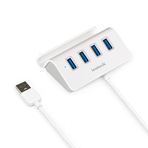 Inateck 4-Port USB 3.0 Hub mit Halterung Super Schneller Data bis 5GB/s