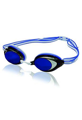 SpeedoVanquisher 2.0 Mirrored Swim-Swimming Racing Goggles-Anti-Fog -Blue/White
