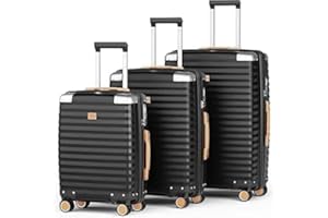 Joyway 3 Piezas Juego de Maletas, Trolley de Viaje Rígidas en PP, Ultraligero Duradero, con 4 Ruedas Dobles Giratorias, Cerradura TSA Ideal para Viajes Familia, Viajes Largos