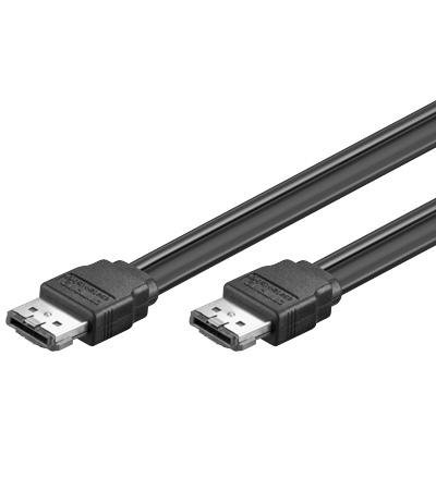 Cabling ® eSATA-Kabel, abgeschirmt, 2 x eSATA-Anschluss Typ I für SATA Festplatten extern)-Länge: 90 cm, 0.9 m. - 4