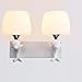 Produktbild QqHAO Einfache Moderne LED-Wand Lampe Dolphin Nachtlampe Doppelkopf Glas Wand Lampe E27 Schraub Wand Lampe
