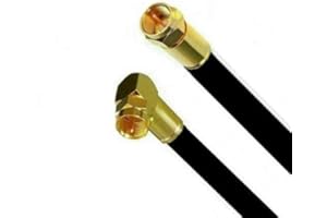 AC-SAT-CORNER Sat Kabel Fritz!Box Cable Vodafone Kabel Kabelanschluss Anschlusskabel Satkabel Koaxkabel TV Kabel Satanschlusskabel Fernsehkabel Full HD 4K 8K UHD 7mm 135dB (4 Meter, Gold Gerade-Winkel Schwarz)