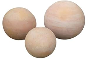 ARKIFACE 3er Kugelset ca. 22 + 17 + 12 cm aus Terracotta Terrakotta Deko Garten