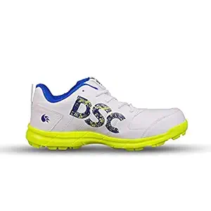 DSC Beamer Cricket Shoes Size 1 UK (Fluro Yellow-White) for Men