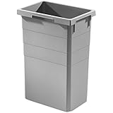 Hailo 1014169 Interior de/para cubo con mango hueco cubo de basura (plástico, 35 L, 37,8 x 26,1 x 52 cm, color gris