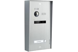 Balter EVO-HD Aufputz Montage Box für die Video Türsprechanlage, Video Türklingel mit Kamera, Mehrfamilienhaus 2 Draht Bus, Gegensprechanlage mit 175° Weitwinkel, Silber