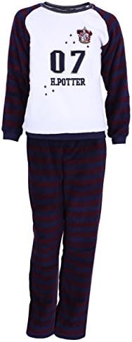 Burgundy/Blue Top & Bottoms Pyjama Set for Ladies 07 Gryffindor