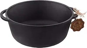 Texas Element Maysternya T401 Cast Iron Kadhai Casserole Pot 2L