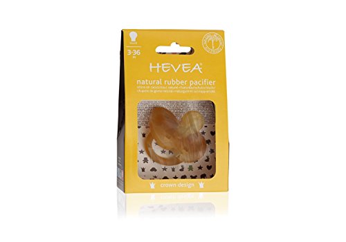 Hevea Naturkautschuk Schnuller Krone Sauger Runde Naturform - 3