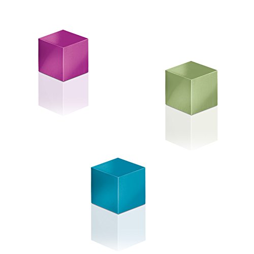 Sigel GL727 SuperDym-Magnete Cube-Design, eloxiertes Aluminium, 3 Stück, für Glas-Magnettafeln - weitere Designs