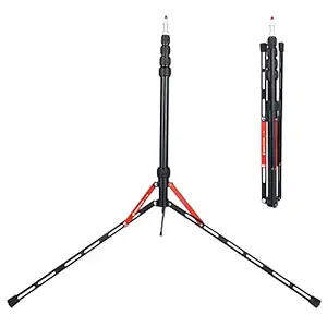 BESNFOTO Photography Tripod Light Stand Portable Lightweight 220cm/ 7ft Photo Studio Tripod for Strobe Reflector Softbox Umbrella Video Shooting Background Light 640 Grams with Carrying Bag