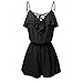Produktbild SHE.White-jumpsuit damen Kurz Sommer Elegant Einfarbig Floral Overall Trägerlos Klied Playsuit Chiffon Overall Romper Kurz Strand Riemchen Rompers