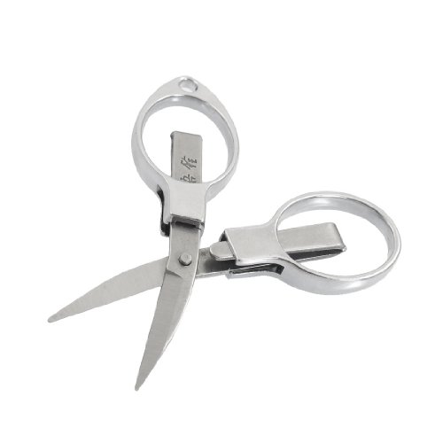 100mm x 50mm x 6mm Folding Stainless Nail Scissors Silver Tone