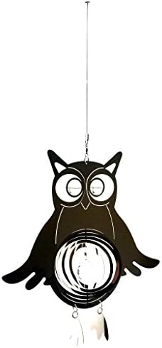 BWA Hanging Stainless Steel Garden Wind Spinner Sun Catcher Crystal - Large Owl