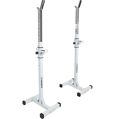ScSPORTS 113H0010 - Soporte con Dos pies para halteras largas, Color Blanco