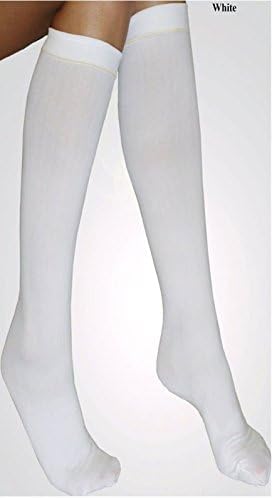 6 Pairs Womens Long Knee High Cotton Plain Socks Size 4-7 (WHITE)