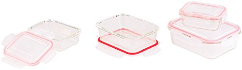 Rosenstein & Söhne 5in1 Glas XL-Frischhaltedosen-Set, 8-tlg, Clip-Deckel, -40 bis +400 C° - 2