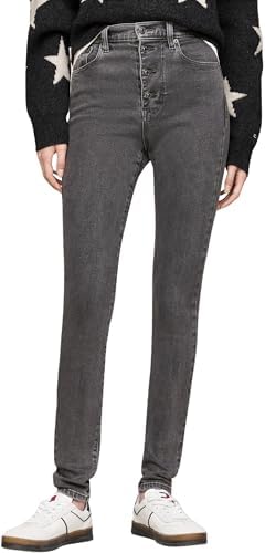 Tommy Jeans Donna Jeans Sylvia Skinny Fit Vita Alta, Nero (Denim Black), 32W/28L