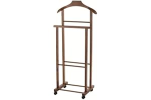 MA MAISON Doppio Indossatore da Camera in Legno di Faggio, Colore Noce: 43x33xH105 cm, Perfetto per Ordinare e Tenere in Perfetto Stato i Tuoi Abiti - Elegante e Funzionale Per Tutti gli Ambienti