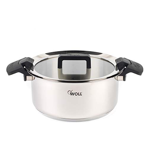 Woll 24 cm cacerola de acero inoxidable con tapa de cristal