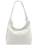  Freyday 2in1 Damen Handtasche Rucksack Designer Luxus Henkeltasche aus 100% Echtleder (Weiß)