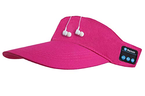 WINNEG Sombrero de Visera de Verano, Bluetooth Música Sunhat Auriculares Recargables Audio Gorra con Altavoz y Micrófono Manos Libres (Rosa)