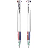 tigratigro] 4 Colori penna gel a Scatto,(0.5mm,nero+blu+verde+rosso) per ufficio e Scuola (2Pezzi)