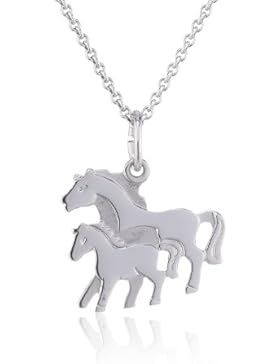 Xaana Kinder-Anhänger Pferde incl Kette 3638 cm rhod 925 Sterling Silber AMZ0041