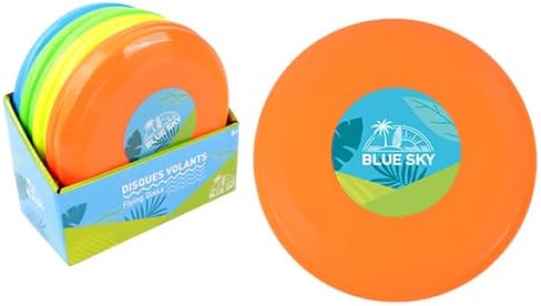 BLUE SKY - Paquete de 12 Discos Voladores / Frisbee - Juego al Aire Libre - 047903PA - Color Aleatorio - Plástico - Juguete para Niños y Adultos - Juego al Aire Libre - Frisbee - A partir de 3 años