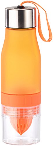 Rosenstein & Söhne Trinkflasche, Zitruspresse & Kräuterwasser-Bereiter, BPA-frei, orange - 5