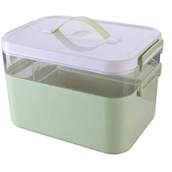 LLDKA Médecine première Maison Trousse de Secours Poitrine boîte de Rangement des médicaments à Usage médical dans la médecine à Domicile Poitrine Grand kit médical Multifonction,Vert,S