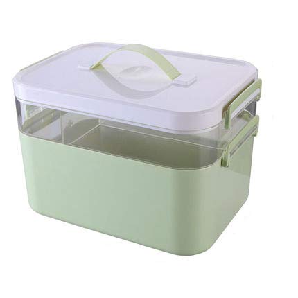 LLDKA Médecine première Maison Trousse de Secours Poitrine boîte de Rangement des médicaments à Usage médical dans la médecine à Domicile Poitrine Grand kit médical Multifonction,Vert,S