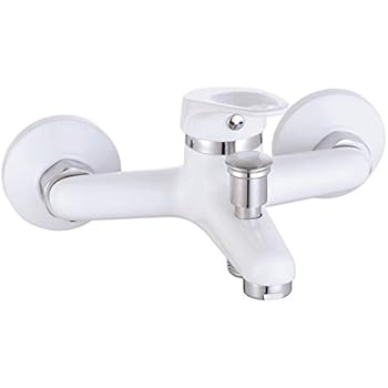 Waschtischarmatur Waschbecken Bad Armatur Wasserhahn weiss: Amazon.de