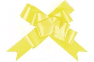 LOVETRENDS Pull Bows - Yellow - Pack of 20 Ribbons for Making Butterfly Bows - Great for Present Wrapping and as a Party Decoration