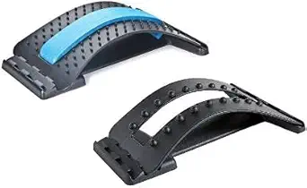 Wolblix Multi-level 2-in-1 Back Supporter Massager Combo for Back Lumbar Stretcher Extender pain relief - Lumbar Support , pain relief,3 Heights Adjustable , Office, Chair, Car, Airplane, Travel