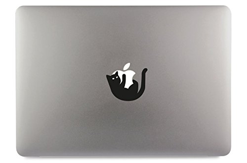 Cat Katze am Apfel Apple MacBook Air Pro Aufkleber Skin Decal Sticker Vinyl (15")