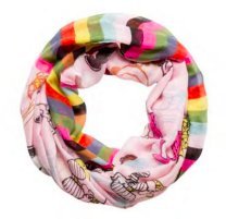 Preisvergleich Produktbild CODELLO PEANUTS Snoopy LOOP Streifen Loop-Schal grau rosa 82063704 (Hellrosa)