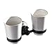Produktbild LUDSUY Badezimmerzubehör Kupferdrahtzug Ausgegeben Schwarze Keramische Wandmontage Doppelwandig Cup Punch Cupholder Zahncreme Befestigungs