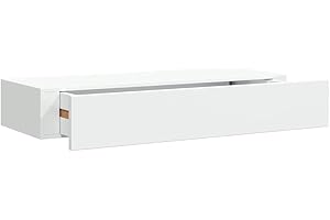 vidaXL Estante con Cajón de Pared Repisa Flotante Balda Estantería Armario Salón Exhibición Colgante Decoración Blanco MDF 60x23,5x10 cm