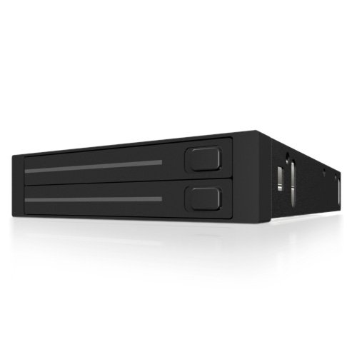 Icy Box IB-2226StS Wechselrahmen für 2x 2,5" (6,35 cm) SSD/HDD für 1x 3,5" Schacht, HotSwap, Aluminium/Kunststoff (schwarz)