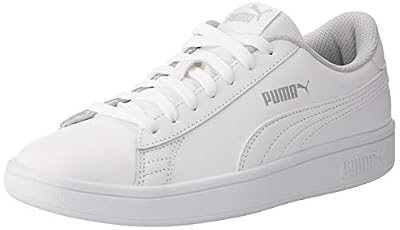 Puma Smash v2 L Jr, Sneakers Basses Mixte Enfant, Blanc White, 35.5 EU