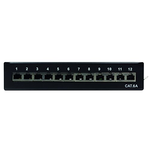 LogiLink Professional Cat.6A (500 MHz) Patchpanel – Verteilerfeld, Tisch/Wand/Desktop, STP (geschirmt) 12-Port (RJ45) - 2