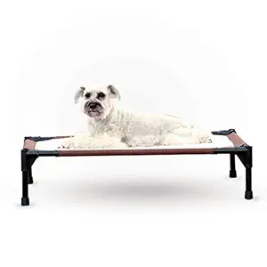 K&H Pet Products Self-Warming Pet Cot Elevated Pet Bed Large Chocolate/Fleece 30