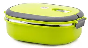 Lunch/Dinner Tiffin Box for School Office Airproof Vacume, Inner Stainless Steel Lunch Box 900ML (Green)