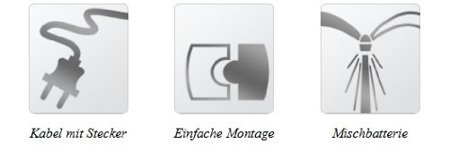 YUNGA Klein Durchlauferhitzer 3,5 KW mit Armatur und Kabel - 4