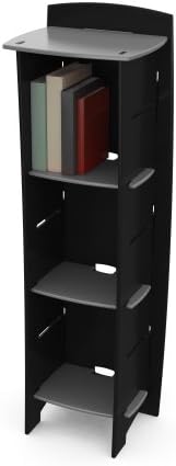 Legare Skateboard Tall Bookcase, 122 x 33.5 x 40 cm, Black/Titanium