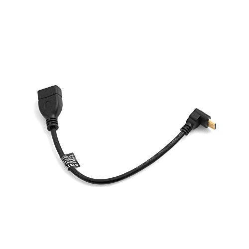 SYSTEM-S Mini HDMI Aufwärts Gewinkelt Winkel Winkelstecker 90° Grad zu HDMI Eingang Buchse Kabel 22 cm